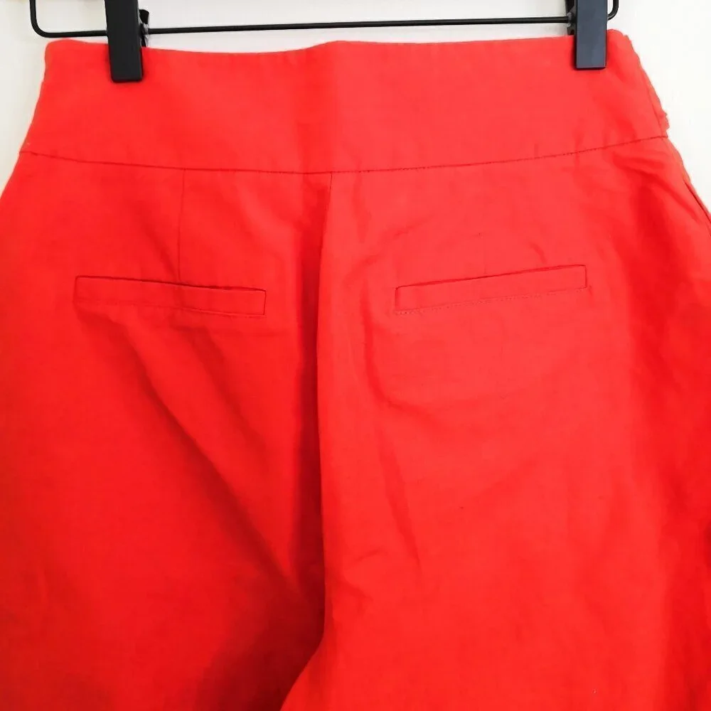Kate Spade Slub Cotton Culotte Bow Cropped Pants Color: Orange‎ Red Size: 2